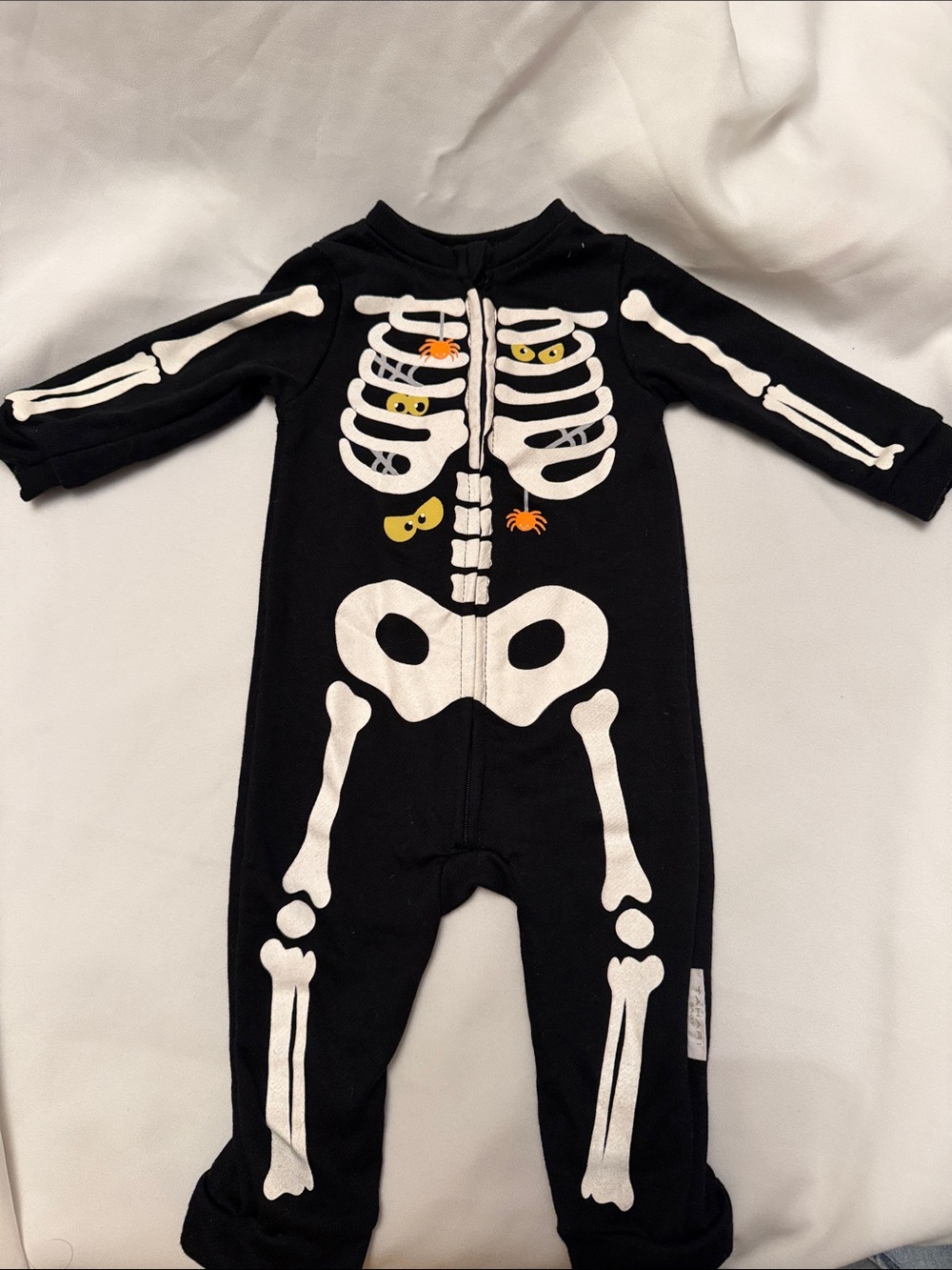 Baby Tahari Black Kids SkeletonWhite Bone and Orange Accents size 12 months